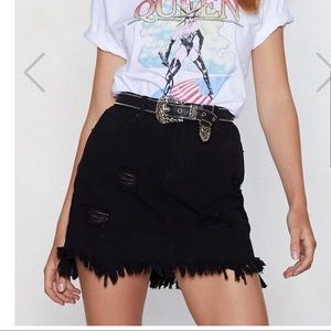 Nasty Gal Black ‘Deep Trouble” Denim Skirt